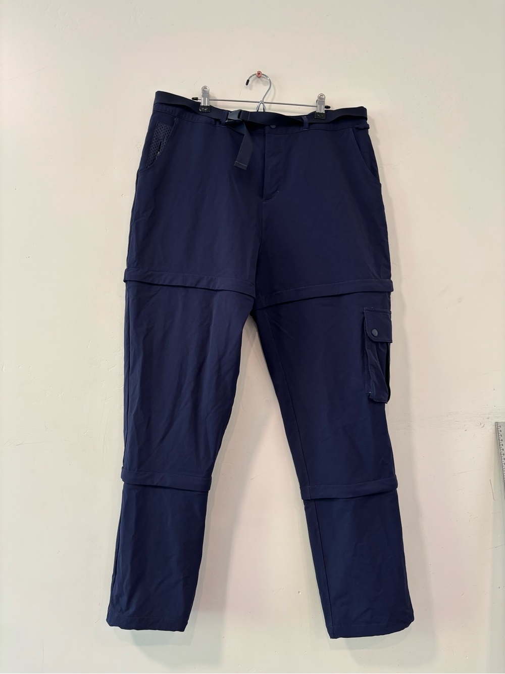 Outdoor Voices Womens RecTrek  Zip Off Pants XXL Navy Blue Cargo Hiking Stretch